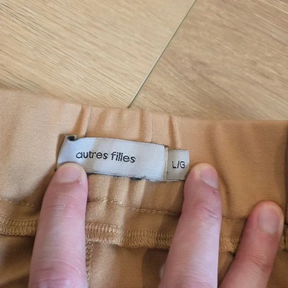 Autres Filles Womens Wide Leg Drawstring Trousers Tan Camel Size Large - Picture 3 of 11